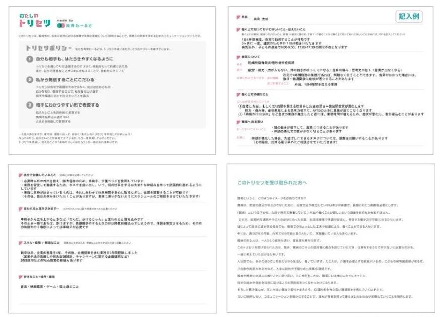 わたしのトリセツの記入例