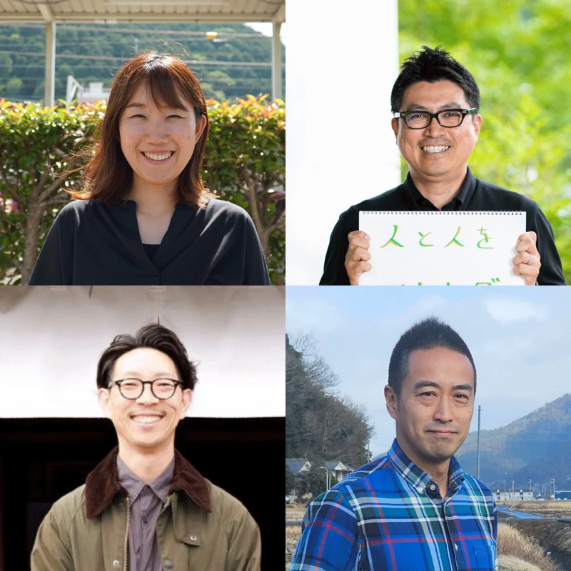 笑顔の4人の男女のポートレート