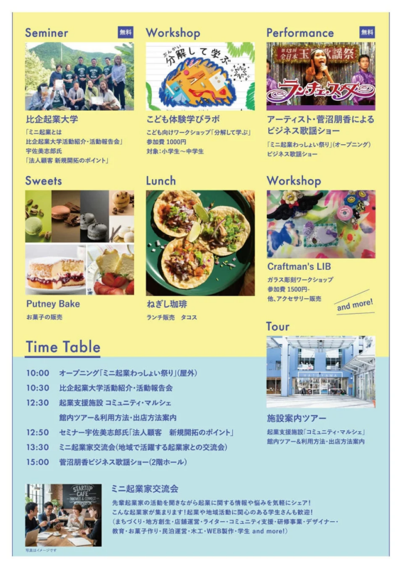 イベントのタイムテーブルとプログラム詳細