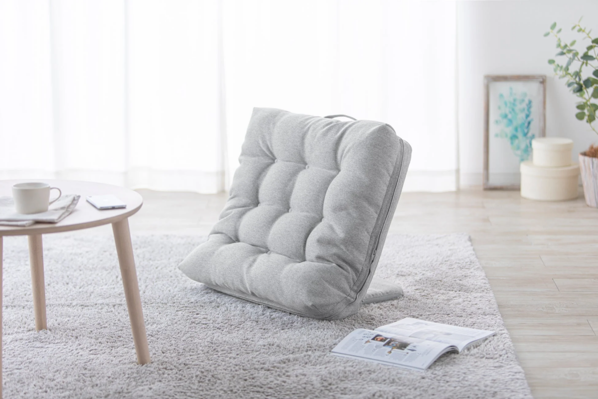 持ち手付カバー洗える背もたれイス FLepoco グレー