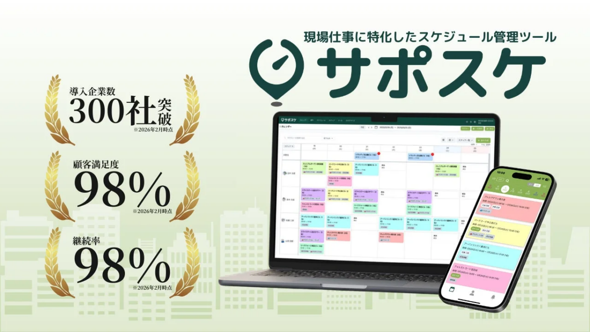 現場仕事に特化したスケジュール管理ツール サポスケ