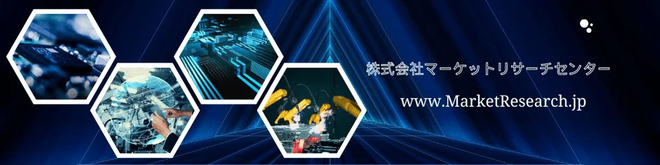 未来的な青い背景に回路やデータ、ロボットアームが配置されたバナー