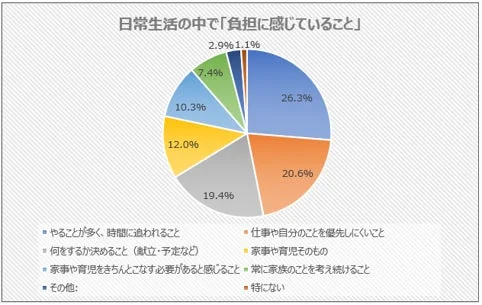 日常生活の中で「負担に感じていること」