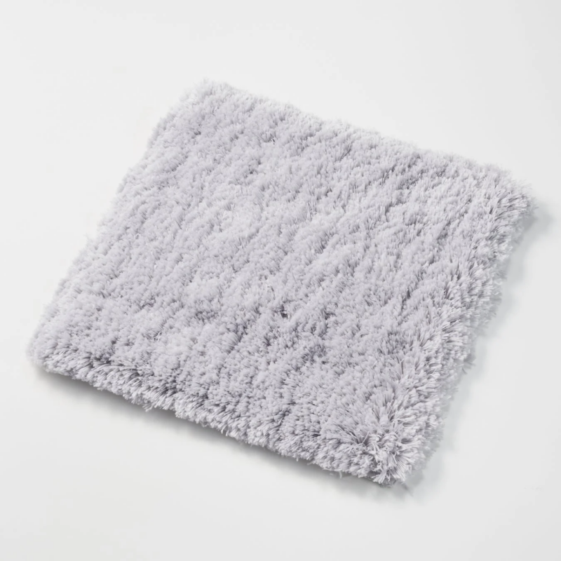 洗えるパズルラグマット シャギー ライトグレー