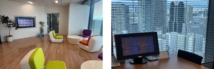 デジタルサイネージのオフィス空間