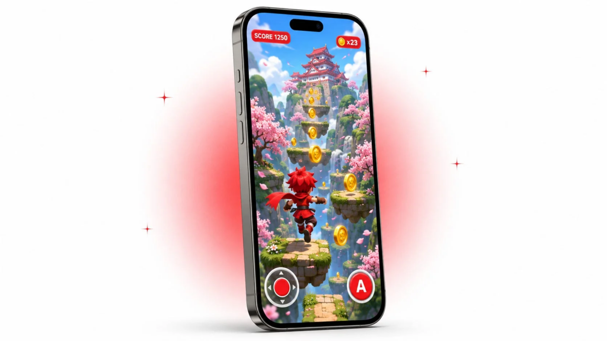 DreamCoreで生成されたモバイルゲームの画面