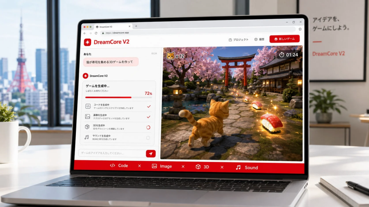 DreamCore V2の動作画面