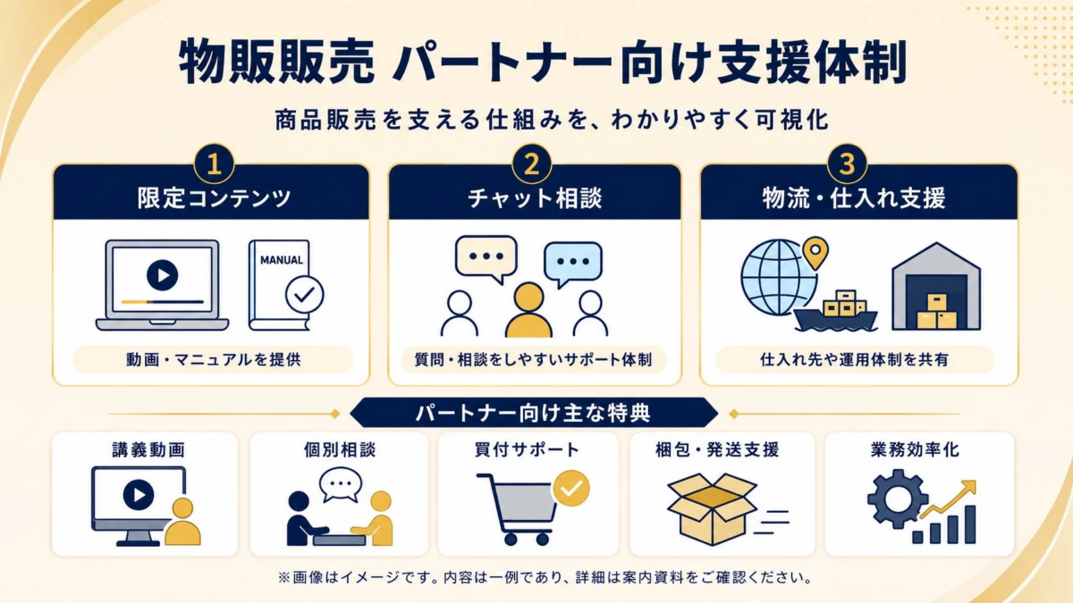 物販販売パートナー向け支援体制