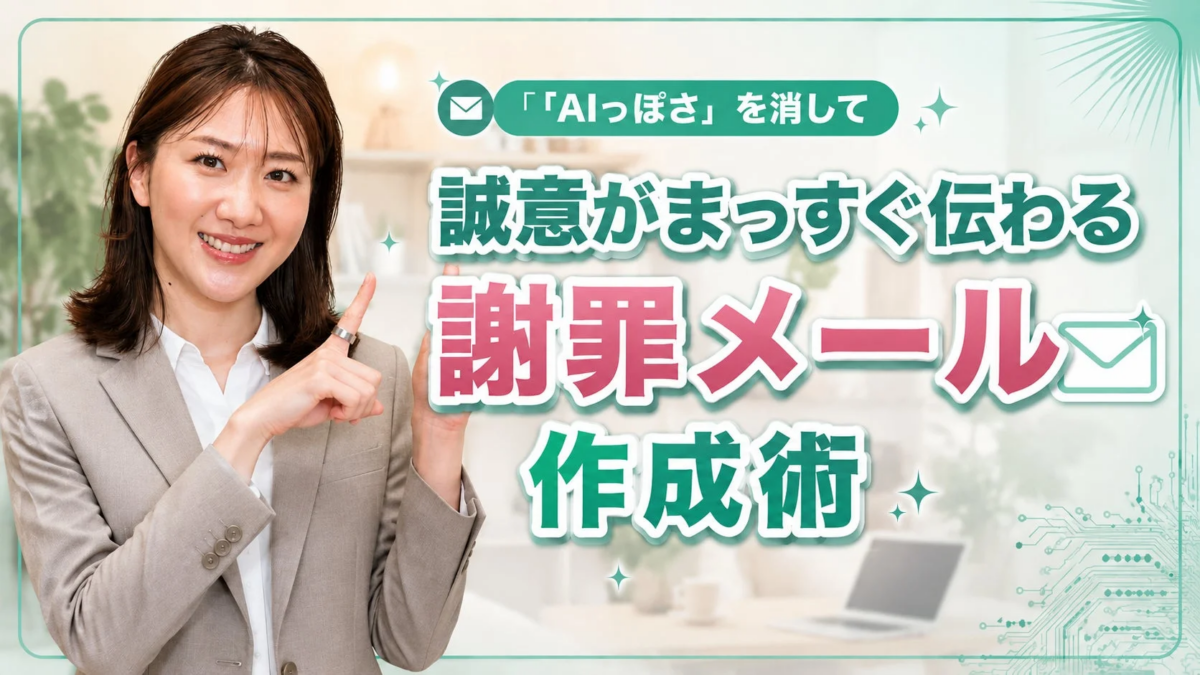 「AIっぽさ」を消して 誠意がまっすぐ伝わる 謝罪メール 作成術