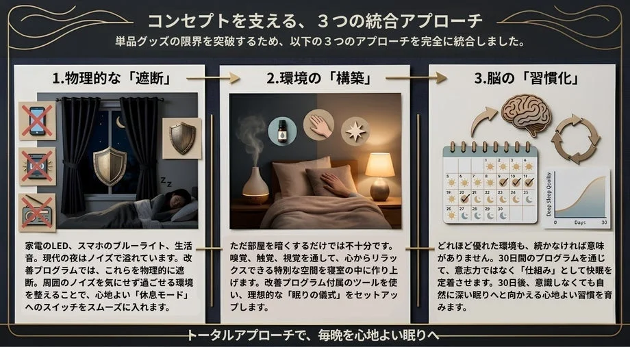 コンセプトを支える、3つの統合アプローチ