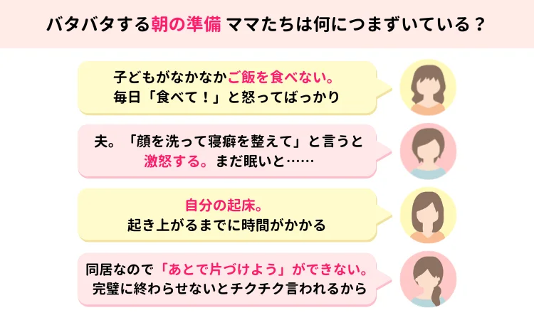 ママたちの朝の悩みに関するコメント